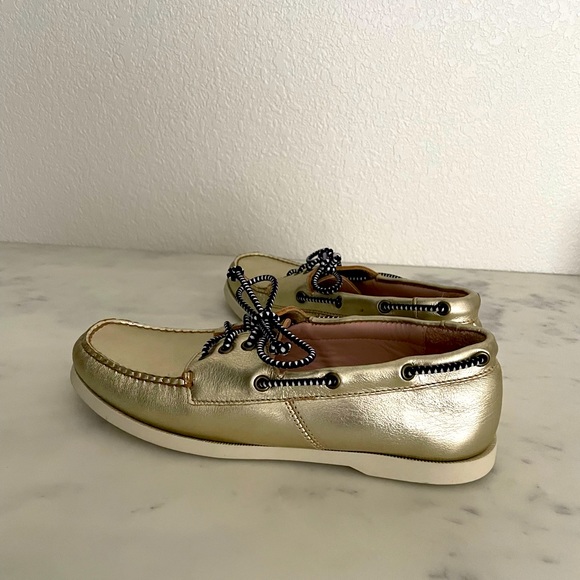 J Crew gold metallic boat shoes - Picture 2 of 5